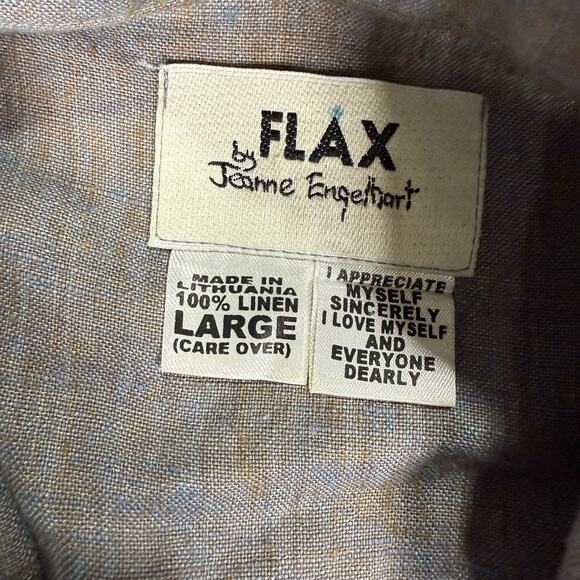 FLAX by Jeanne Engelhart 100% Linen Cardigan & Maxi Skirt Set Size Large Blue - Picture 4 of 11